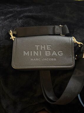 Marc Jacobs Black 'The Mini Bag' Crossbody with Gold Hardware
